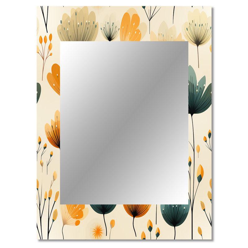 Fiddletown danois moderne élégance - grand miroir mural de style Mid-Century, miroir unique de style Mid-Century, impression d'art en métal