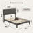 Gizoon Tufted Headboard Bed: Wood & Metal Upholstered Low Profile Design + Adjustable tufted headboard-1441420122-1441420121