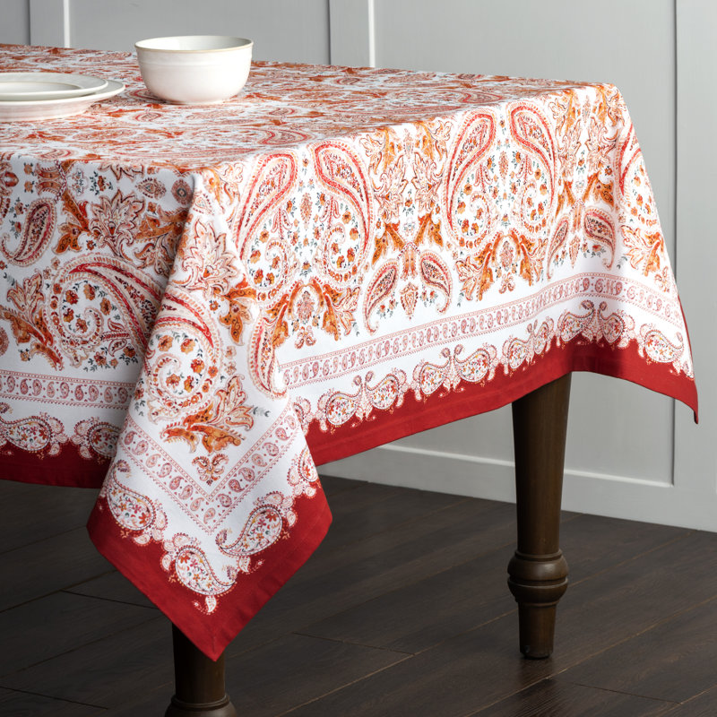 Paisley 100% Cotton Tablecloth, 120" x 60"