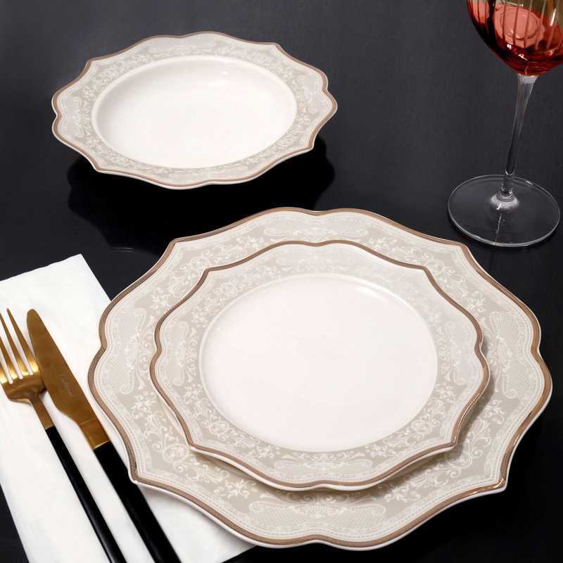 Arkose 18 Piece Bone China Dinnerware Set - Service for 6