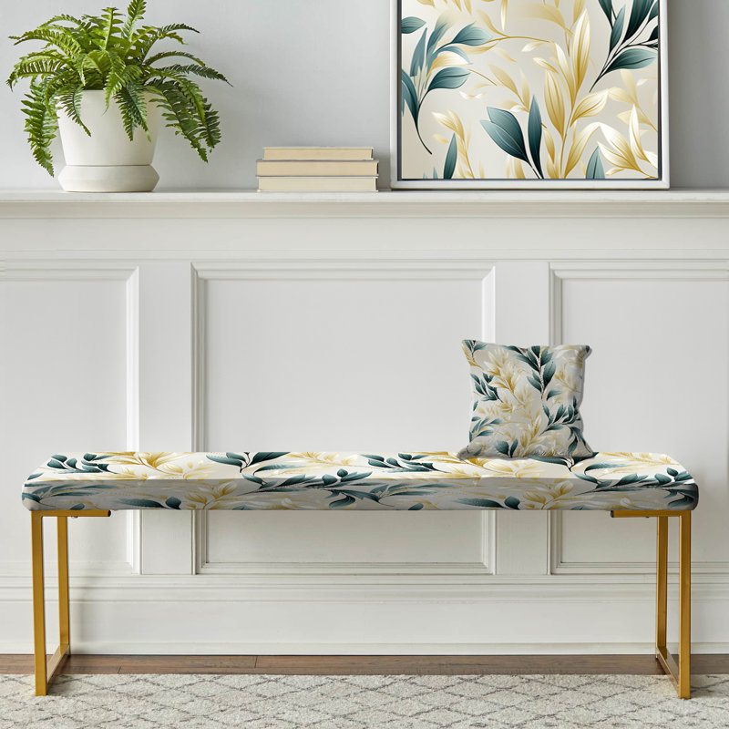 Delicate Ferns - Banc rembourré Plants Gold