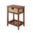 Walnut and Natural Accent Table with Woven Basket-2041729411