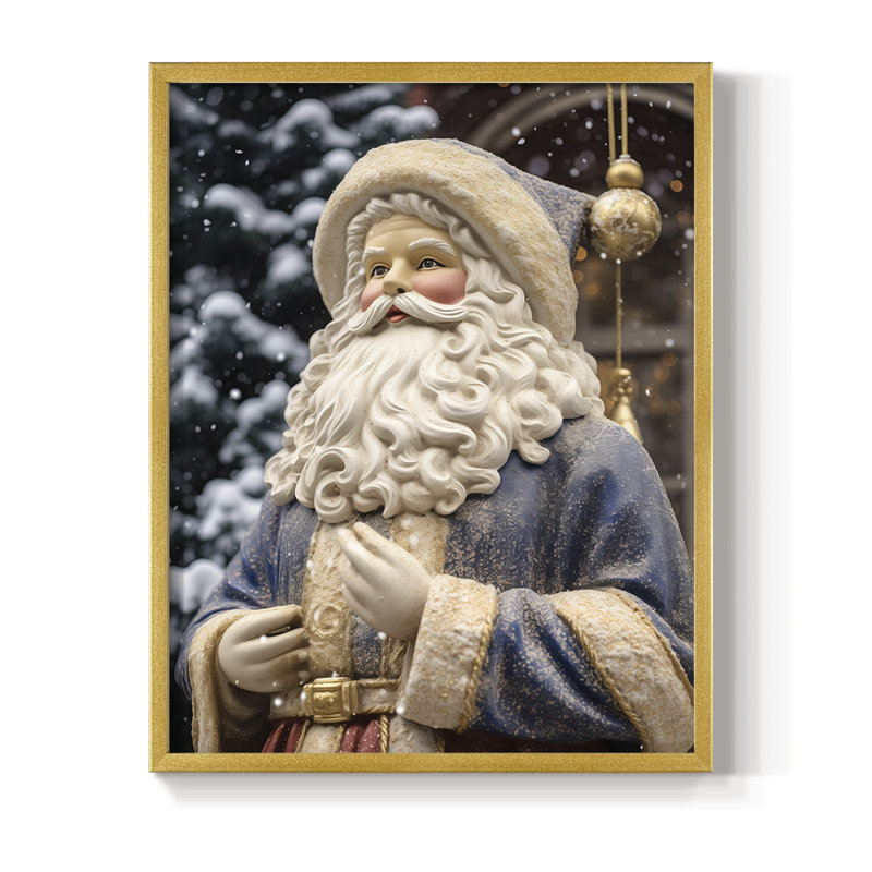 «Christmas Holiday Art DII», reproduction encadrée - bois massif, H 11 po x l 9 po, Doré