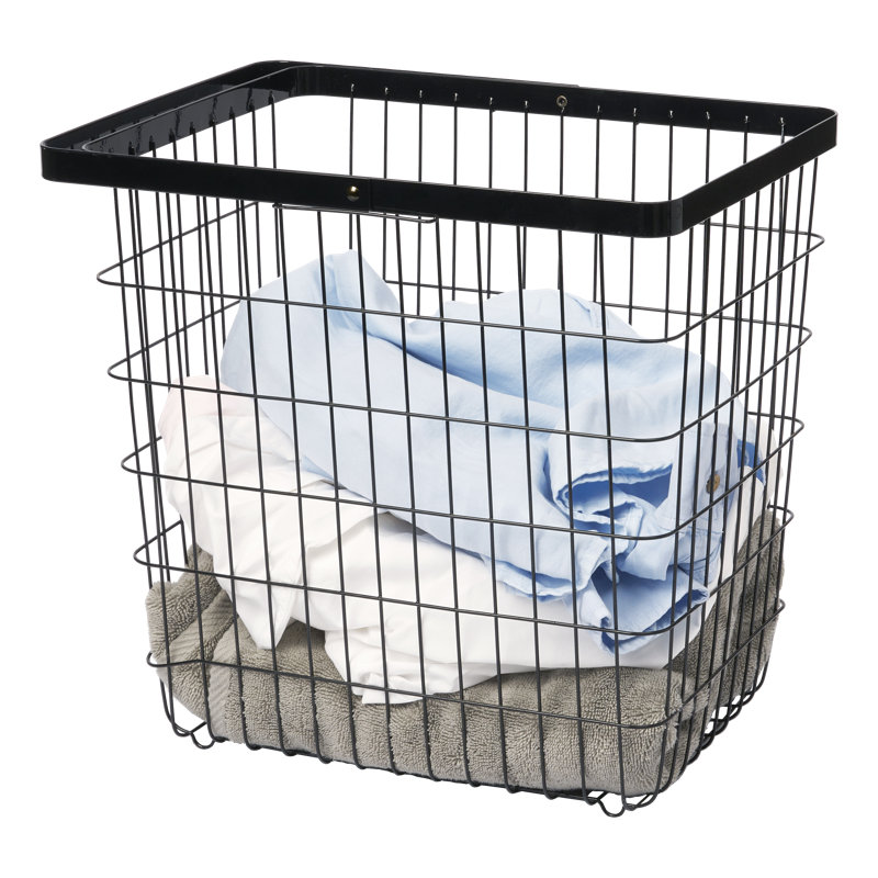 Large Black Steel Wire Laundry Basket