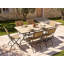Cecilija Rectangular Acacia Solid Wood Steel Outdoor Dining Table - 160 cm W 90 cm D