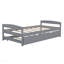 Lit plateforme simple avec lit gigogne simple, gris-1157372150