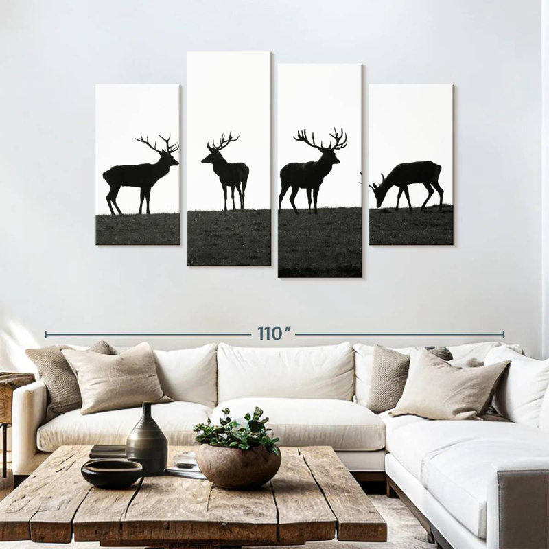 Brampt Elk Deer Silhouettes, 54" H x 84" W