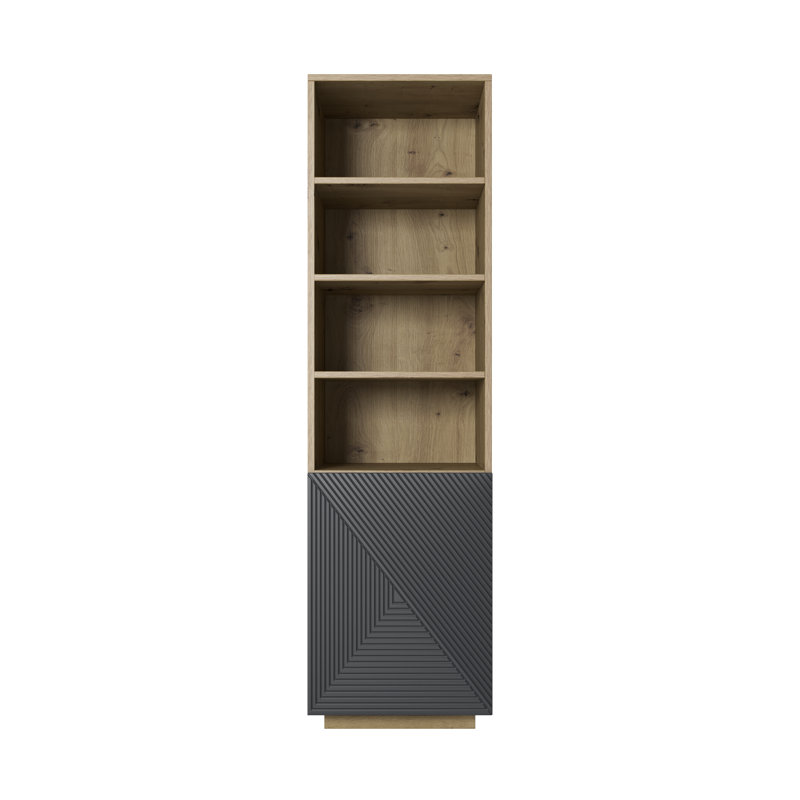Ayliah 180cm H x 50cm W Standard Bookcase, Artisan/Rivier Stone