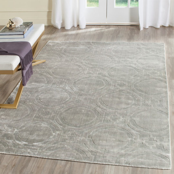 George Oliver Kyle Hand Loomed Viscose Geometric Rug | Wayfair