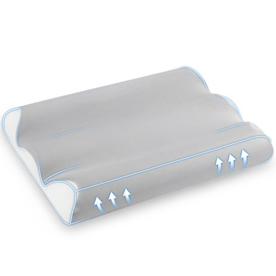 Oreiller ergonomique pour les personnes qui dorment sur le côté et le dos, oreiller cervical en mousse à mémoire de forme pour le soutien du cou et le soulagement de la douleur à l'épaule
