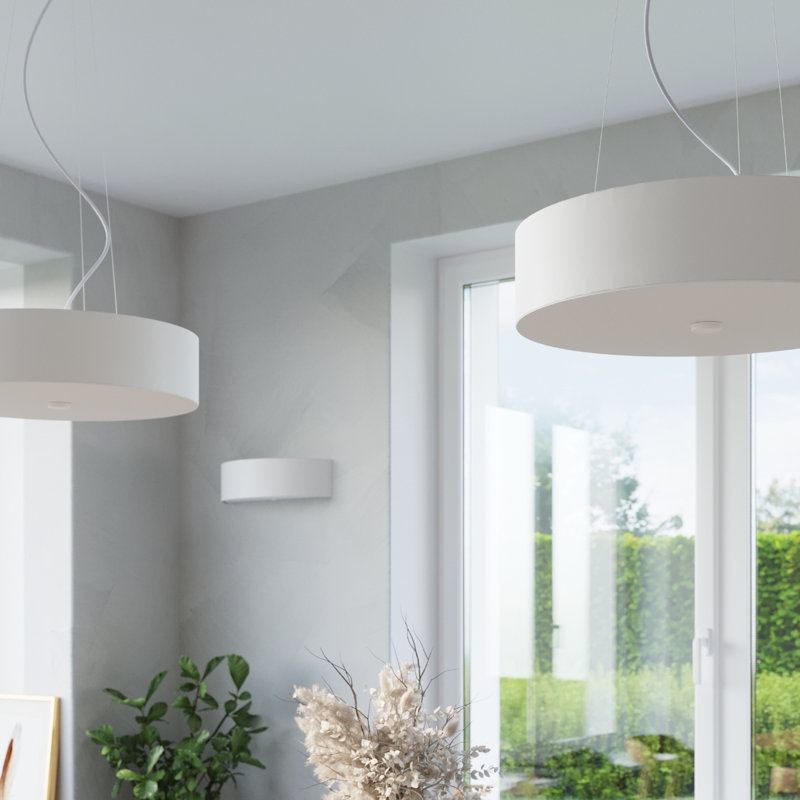 Skala 6 - Light Shaded Pendant, White, 110cm H x 70cm W x 70cm D