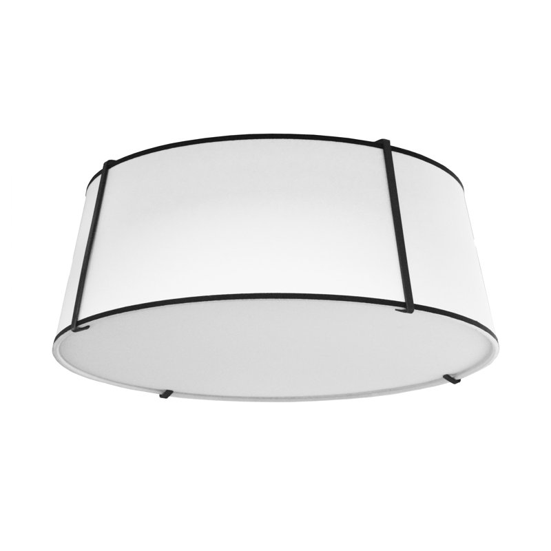 Trapezoid 4 Light Flush Mount, White, Black