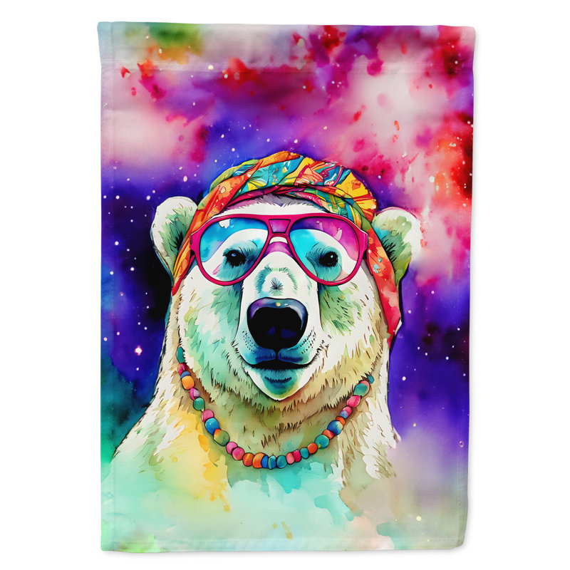 Drapeau de maison d'ours polaire hippie