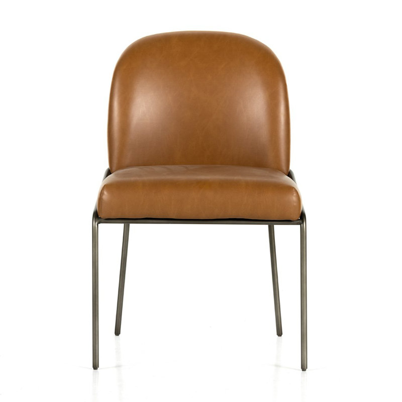 Chaise d'appoint Laina, Similicuir Sierra caramel écossais