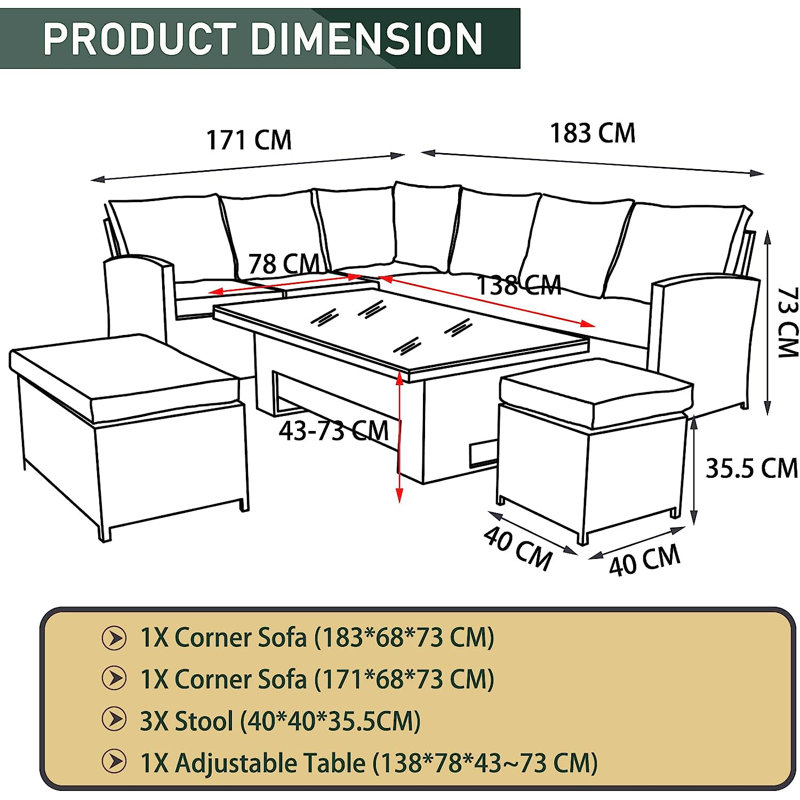 Corde 9 - Person Seating Group with Cushions