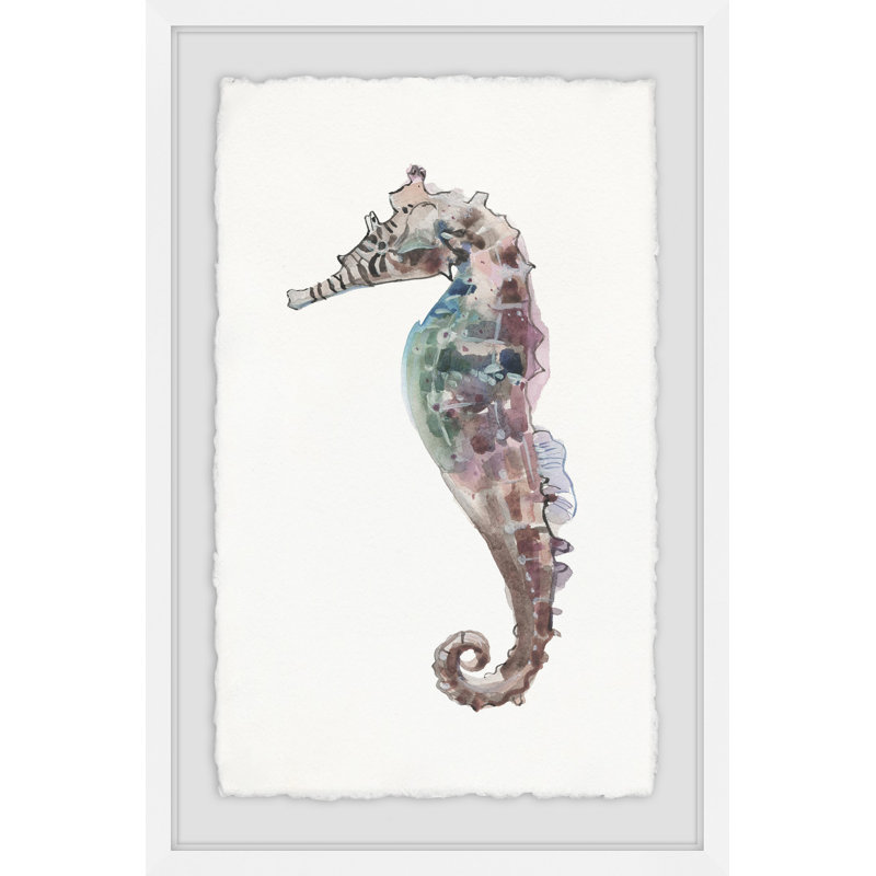 Lone Seahorse - Single Picture Frame Painting, 91 cm H x 61 cm W x 4 cm D