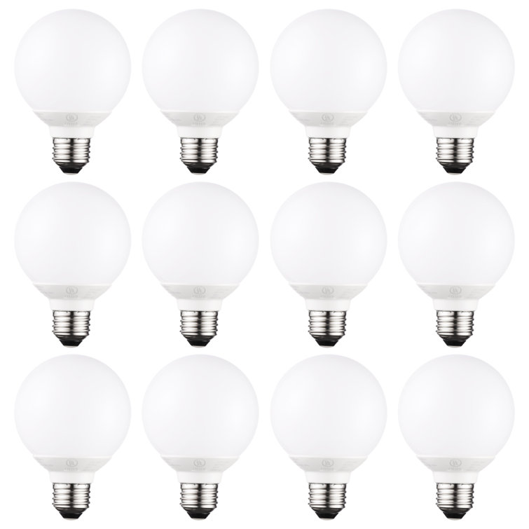 G25 LED Vanity Globe Light Bulbs, 40W Equivalent, E26 Base, 5000K Daylight