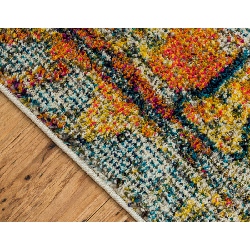 Ector Washable Geometric Indoor Rug, Rectangle 5'1" x 8'