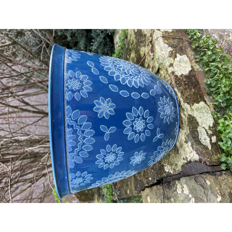 Corsair Pot Planter, 31 cm H x 40 cm W x 40 cm D, Blue/White