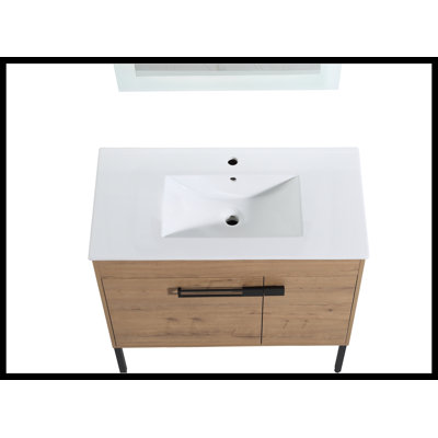 Meuble-lavabo de 36 pouces avec lavabo, meuble-lavabo sur pied ou flottant optionnel