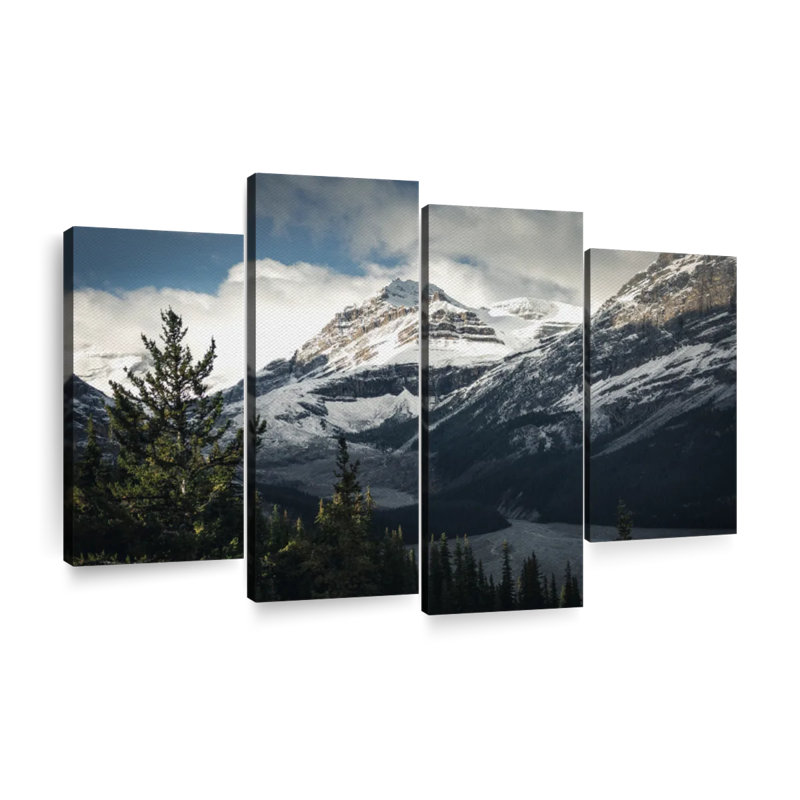 Ensemble 4 pièces Mountain Top On Canvas, H 54 po x l 84 po x P 1,25 po