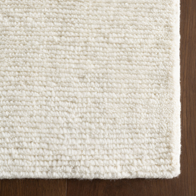 Ramsey Ivory Hand Knotted Wool Rug, Rectangle 2' x 3'