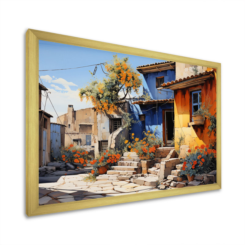 Espagne, village rustique - Espagne, art mural, salon, Gold Picture Framed, 24" H x 32" W