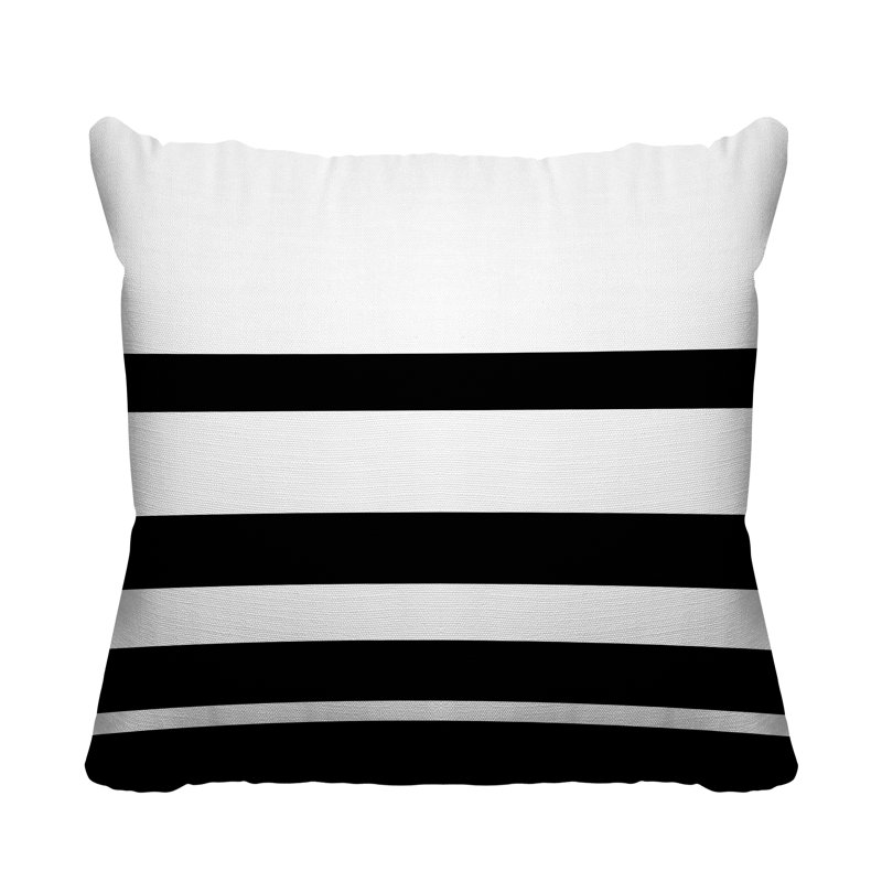Coussin décoratif intérieur / extérieur Tanner, L 15 po x H 15 po, Noir