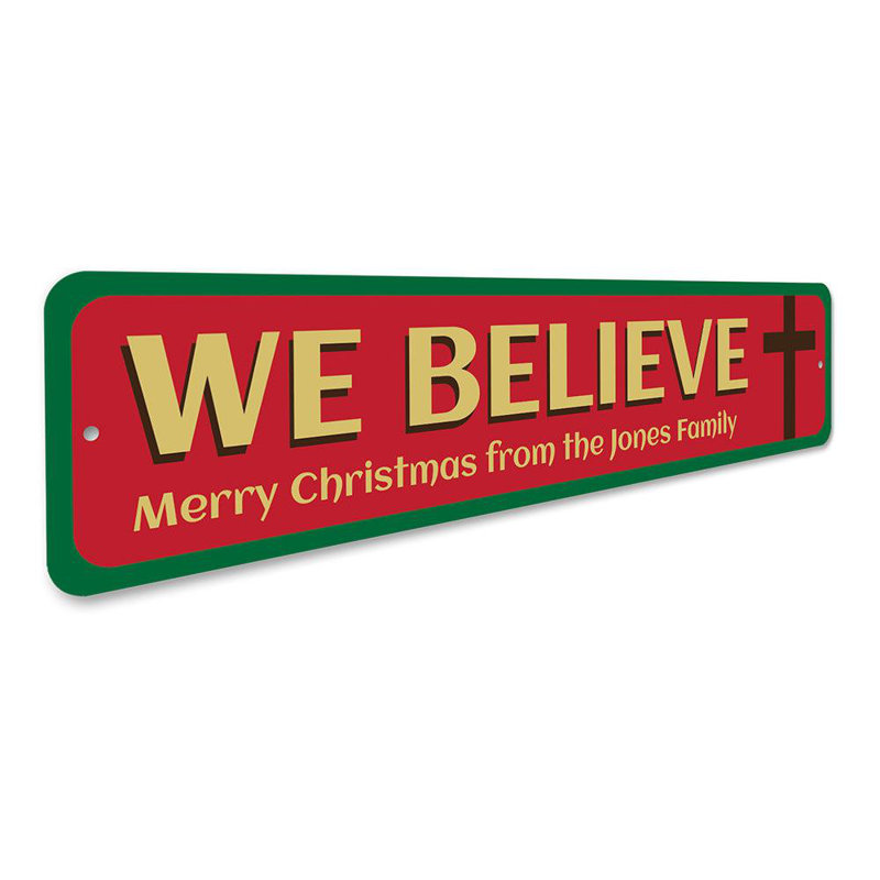 Enseigne Believe Cross, H 6 po x l 24 po x P 0,06 po