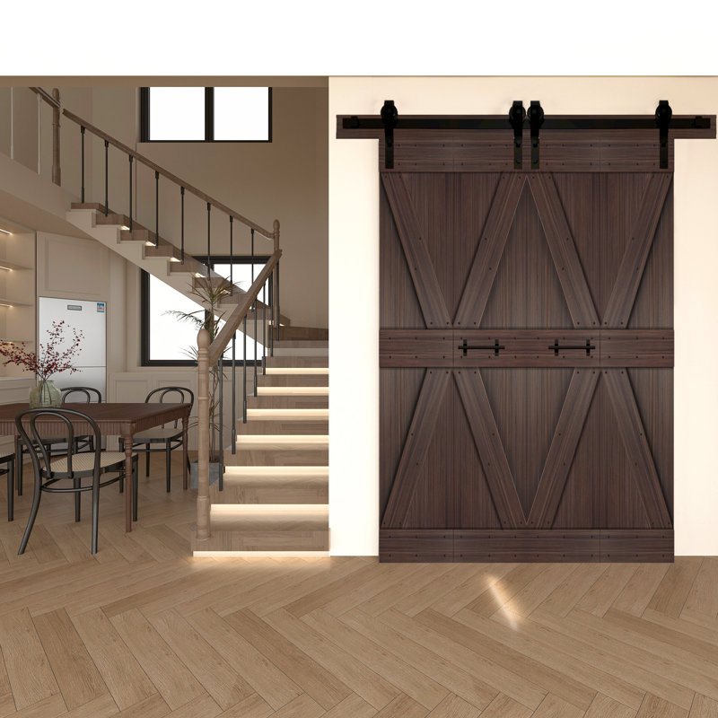 Porte coulissante intérieure K Style, 48 po x 84 po, Café
