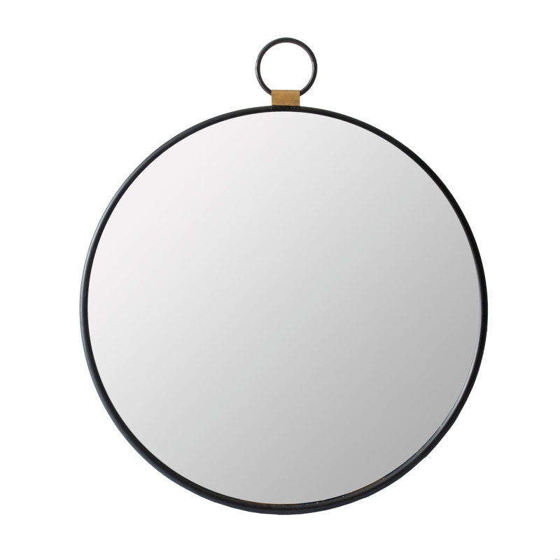 24" X 27"  Wall Mirror With Black Frame, Contemporary Minimalist Accent Mirror, Mirror