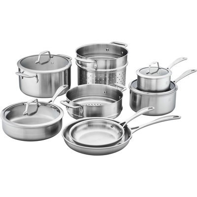 Batterie de cuisine en acier inoxydable 12 pièces Spirit