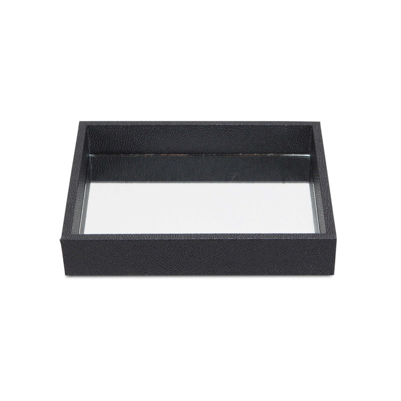 Plateau miroir Shagreen, Noir