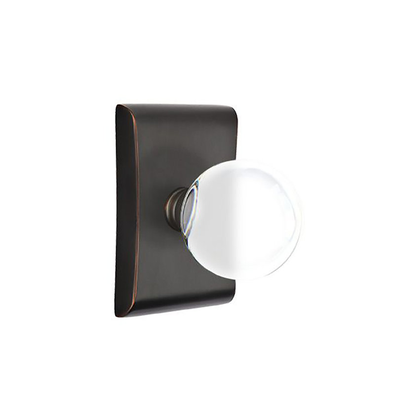 Passage Bristol Crystal Knob with Neos Rose, Oil Rubbed Bronze
