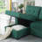 Sectional Sofa with Pull-Out Sleeper &amp; Storage Chaise | Removable Cushions | Linen Sage Green-124536099