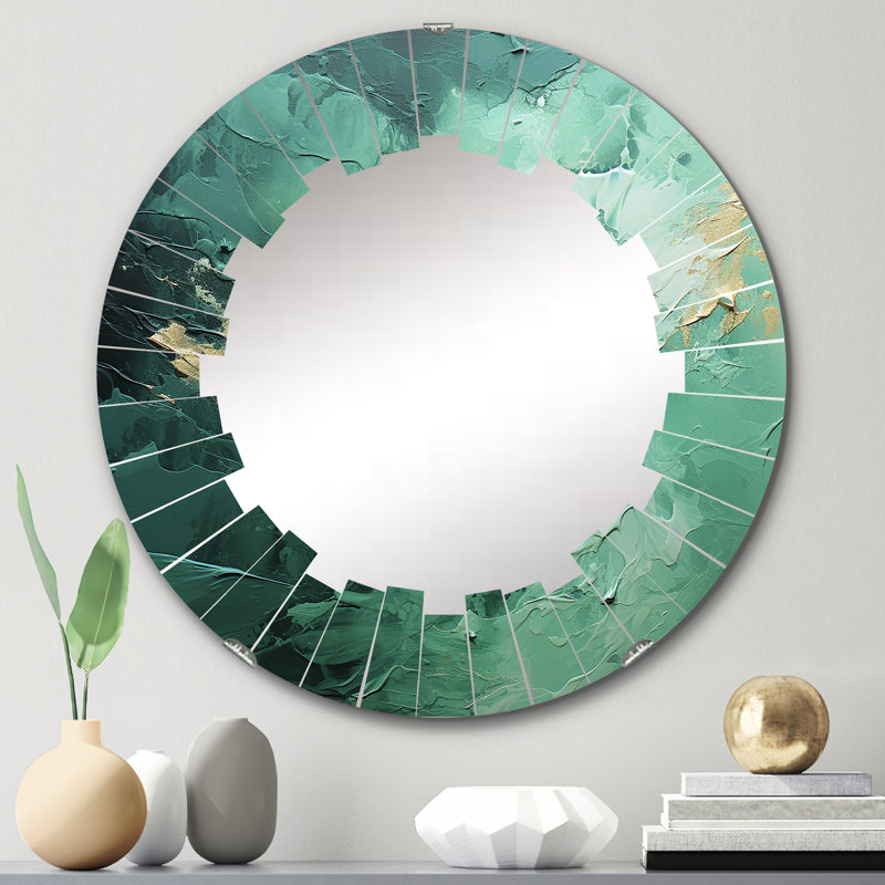 Eddysville - Miroir mural moderne rond, 24 po x 24 po