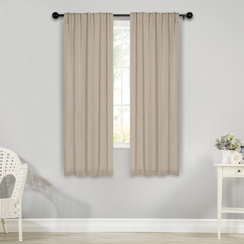 Rideaux obscurcissant et passe-tringle Levatt Classic, Ivoire, L 26 po x L 63 po