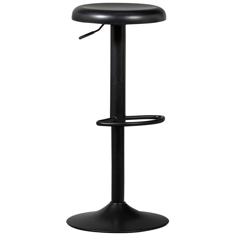 Isaac Adjustable Height Counter Stool with Metal Frame, Black