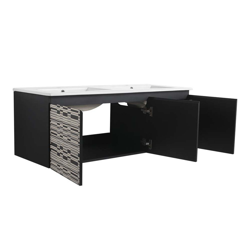 Ensemble de meuble-lavabo double 47,6 po avec plateau en céramique Shakarra