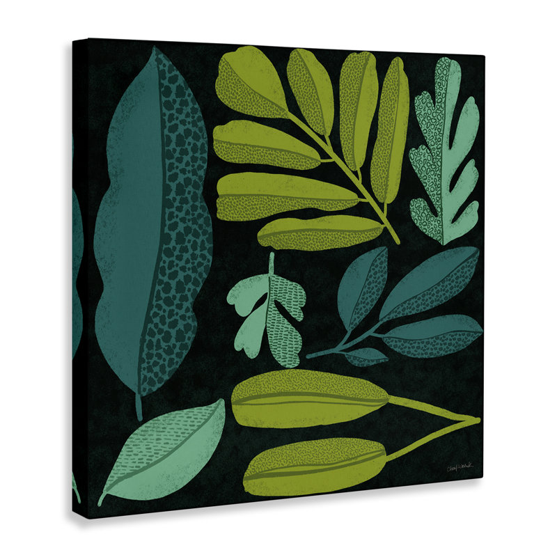  "Plant Toss Collage", art mural sur toile par Cheryl Warrick, H 17 po x l 17 po
