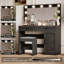 43.4" Makeup Vanity Table With 3 Drawers, Large Mirror & 11 LED Light, Brightness Adjustable(With Stool)-113926003