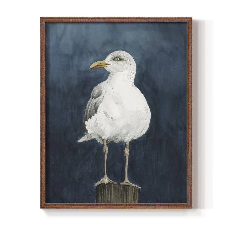 Reproduction encadrée Night Gull II - bois massif, H 11 po x l 9 po, Noyer