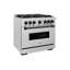 ZLINE 36" Classic Dual Fuel DuraSnow Range w/ 6 Brass Burners & Convection Oven-574066554