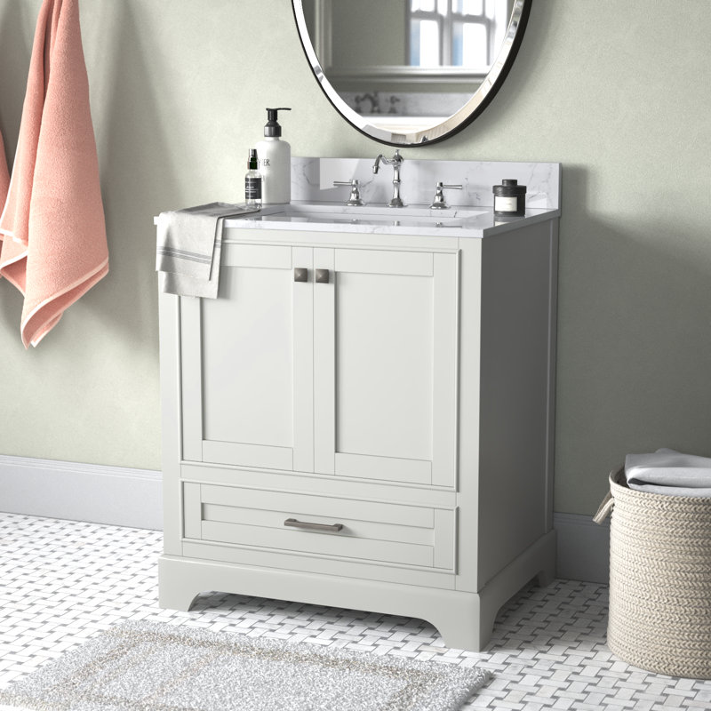 Ensemble de meuble-lavabo simple 30 po Aurilla, Blanc
