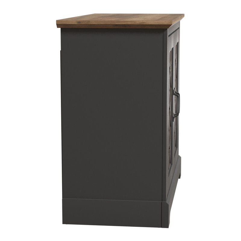 Ensemble de buffet 2 pièces Chessani, Noir / chêne noueux