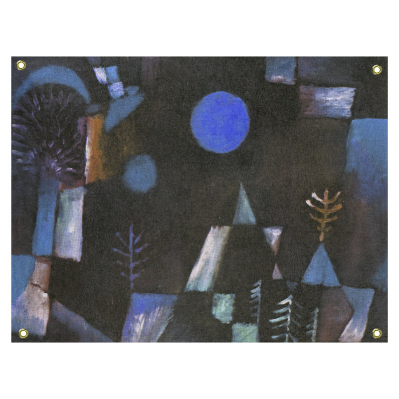 Tapisserie murale full moon Maly, H 37,5 po x l 27,5 po, Bleu