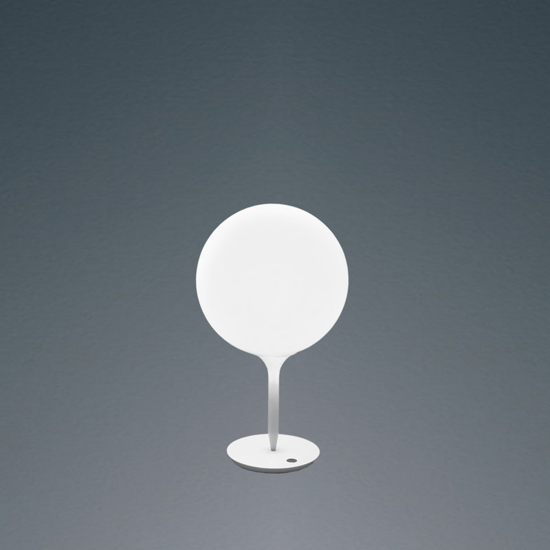 Castore White Sphere Desk Lamp with Luminous Stem