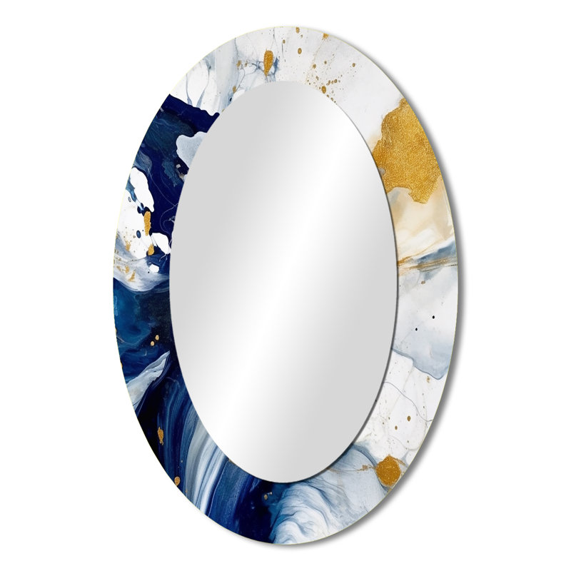 Hulstein - Miroir abstrait en métal, 36 po x 24 po