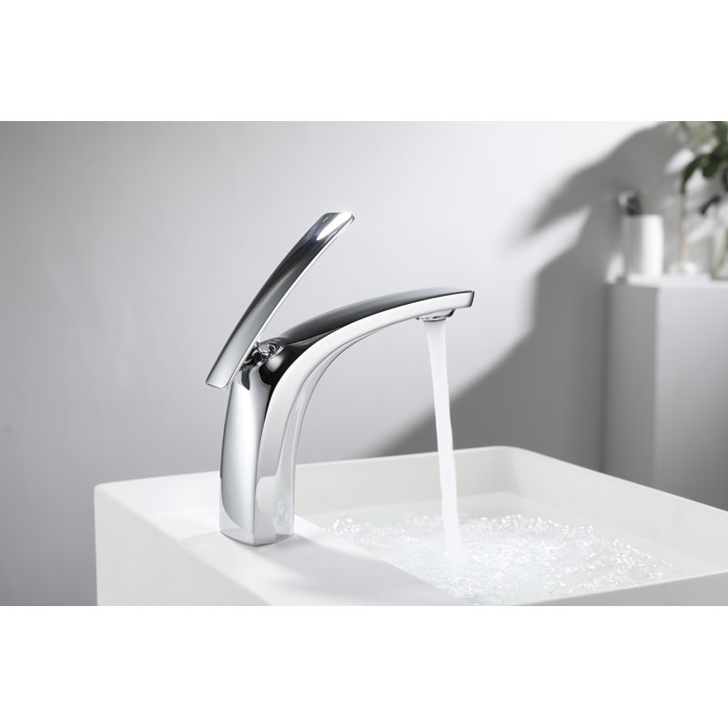 Robinet de salle de bain monocorps contemporain Judy, Chrome poli