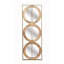 Miroir mural 3 pièces dans un cadre rectangulaire doré, décoration murale pour le salon de la chambre à coucher, 40 po x 14 po